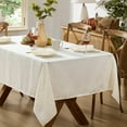 thumbnail image 5 of Newbridge Ivory Fancy Fall Leaves Damask Fabric Dining Tablecloth for Thanksgiving, 52 x 52 inch Square, 5 of 6