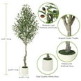 thumbnail image 4 of Olivo Artificial de 6 Pies – Planta de Seda Falsa – Tronco Realista – Hojas y Frutas – Maceta Blanca – Decoración para el Hogar y Regalo, 4 of 7