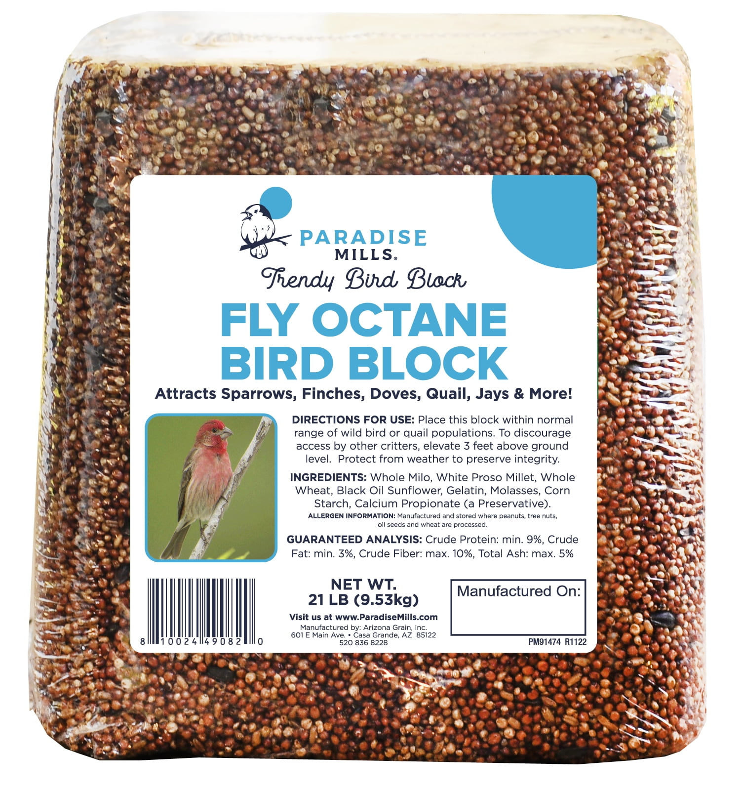 Paradise Mills Wild Bird Food Block, 21 lb, New, Formulated for All