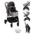 thumbnail image 1 of VEVOR Cochecito de bebé estándar, cochecito infantil con moisés, respaldo ajustable de tercera marcha y asiento plegable y reversible, cochecito recién nacido de acero al carbono con cubierta para pie, 1 of 5