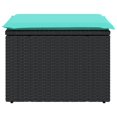 thumbnail image 2 of vidaXL Garden Stool with Cushion Black 55x55x37 cm Poly Rattan, 2 of 5