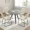 Gray+Beige（B）, variant on 34.8" Round Dining Table for 4 People, Modern Circle Kitchen Table with Metal Legs for Kitchen, Dining Room, Apartment,Gray