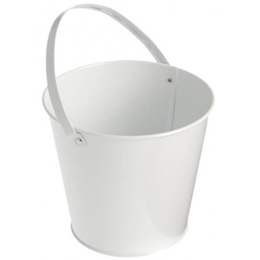 Metal Bucket, White