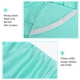 thumbnail image 3 of PiccoCasa Satin Silk Wrap Around Bed Skirt Dust Ruffle 18" Drop, King Cyan, 3 of 8