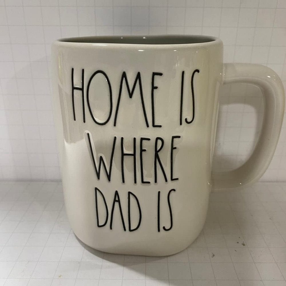 Rae Dunn HOME IS WHERE DAD IS Mug Ceramic Dishwasher and Microwave