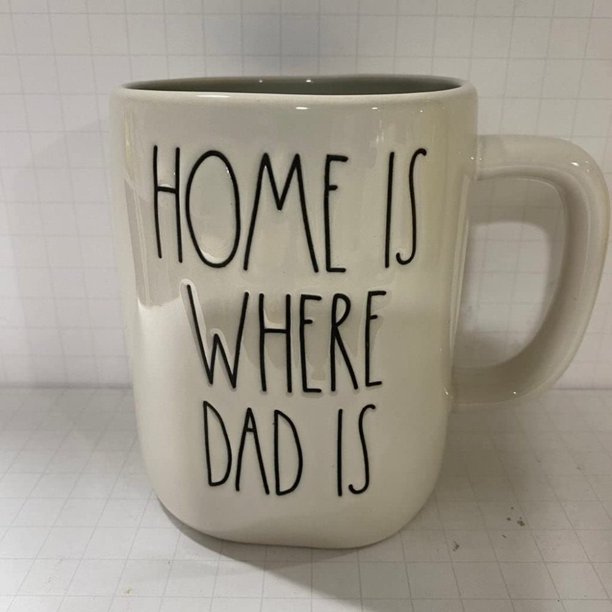 Rae Dunn HOME IS WHERE DAD IS Mug Ceramic Dishwasher and Microwave