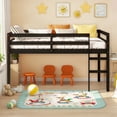 thumbnail image 2 of Miniyam Twin Loft Bed for Kids, Solid Wood Frame with Ladder and Guardrails, Space-Saving Design, Black, 2 of 7