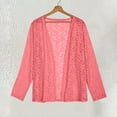 thumbnail image 5 of Qetyuw Cardigan for Women Sheer Lace Shirts Open Front Jacket Lightweight Long Sleeve Outerwear Elegant Loose Fit Cardigan Solid Color Hollow Out Tops Blouses, 5 of 5