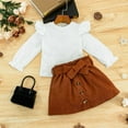 thumbnail image 2 of Durtebeua Fall Outfits For Girls Toddler Girls Casual Dresses Cotton Knit Autumn Winter Warm Long Sleeve Solid Color Princess Little Girl Dress Outwear Z01-White,2-3 Years, 2 of 7