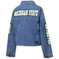 thumbnail image 3 of Women's G-III 4Her by Carl Banks Denim Michigan State Spartans Game Ball Patches and Studs Full-Button Jacket, 3 of 3