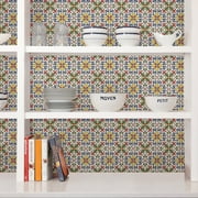 InHome Tuscan Tile 10 in. x 10 in. Peel and Stick Resin Backsplash Tiles (4-Pack)
