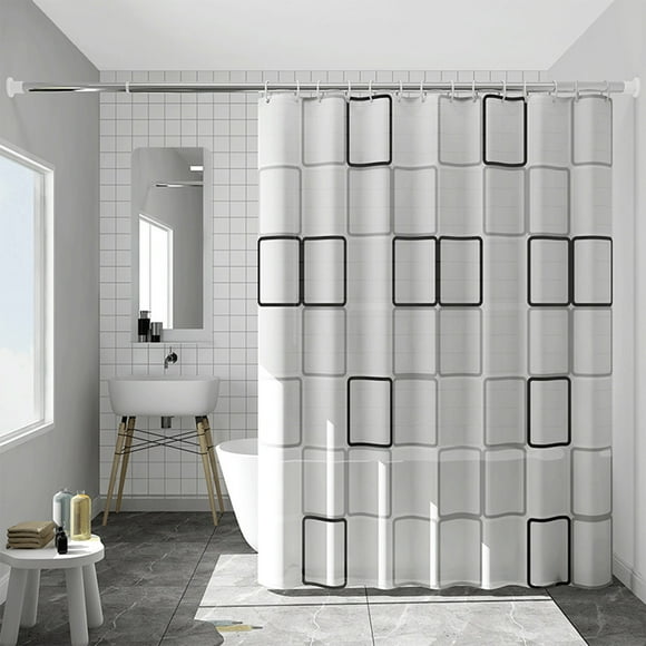 Shower Curtain Clearance, Plaid Shower Curtain, Water proof Bathroom Shower Curtains, -70 "W x 78" L/Shower Curtains for Bathroom,Fabric Shower Curtain, Clear Shower Curtain Liner-Plaid A