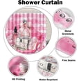 thumbnail image 4 of Fashion Shower Curtain Pink and Black Plaid Perfume Girly High Heels Waterproof Polyester Fabric Bath Curtains with 12 Hooks for Girl''s Gift Bathroom Decor 72x72 in, 4 of 5