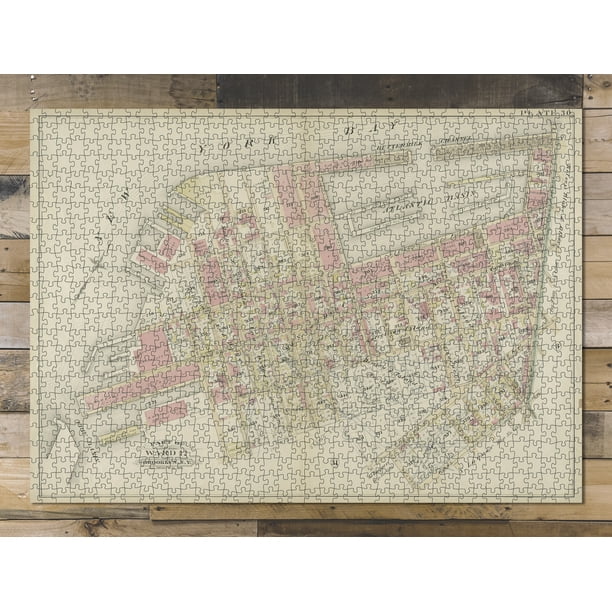 1000 piece puzzle1886 Map of New York Plate 30 Bounded by New York