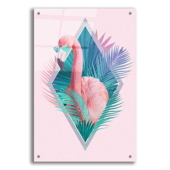 Epic Art 'Tropical Leaves' by Robert Farkas, Acrylic Glass Wall Art, 24"x36"