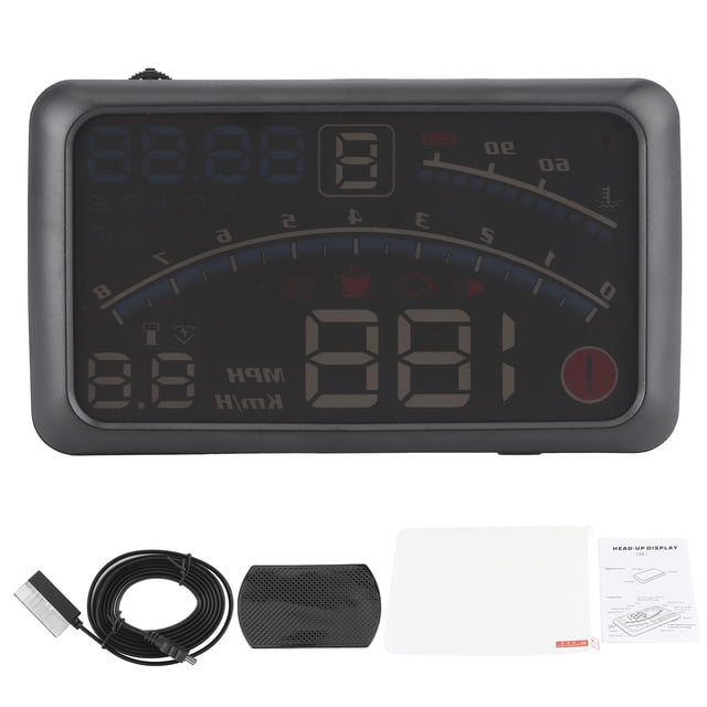 Conjunto de pantalla frontal para proyector de coche de 5,5 pulgadas OBD2 HUD datos de conducción de parabrisas E4 Universal