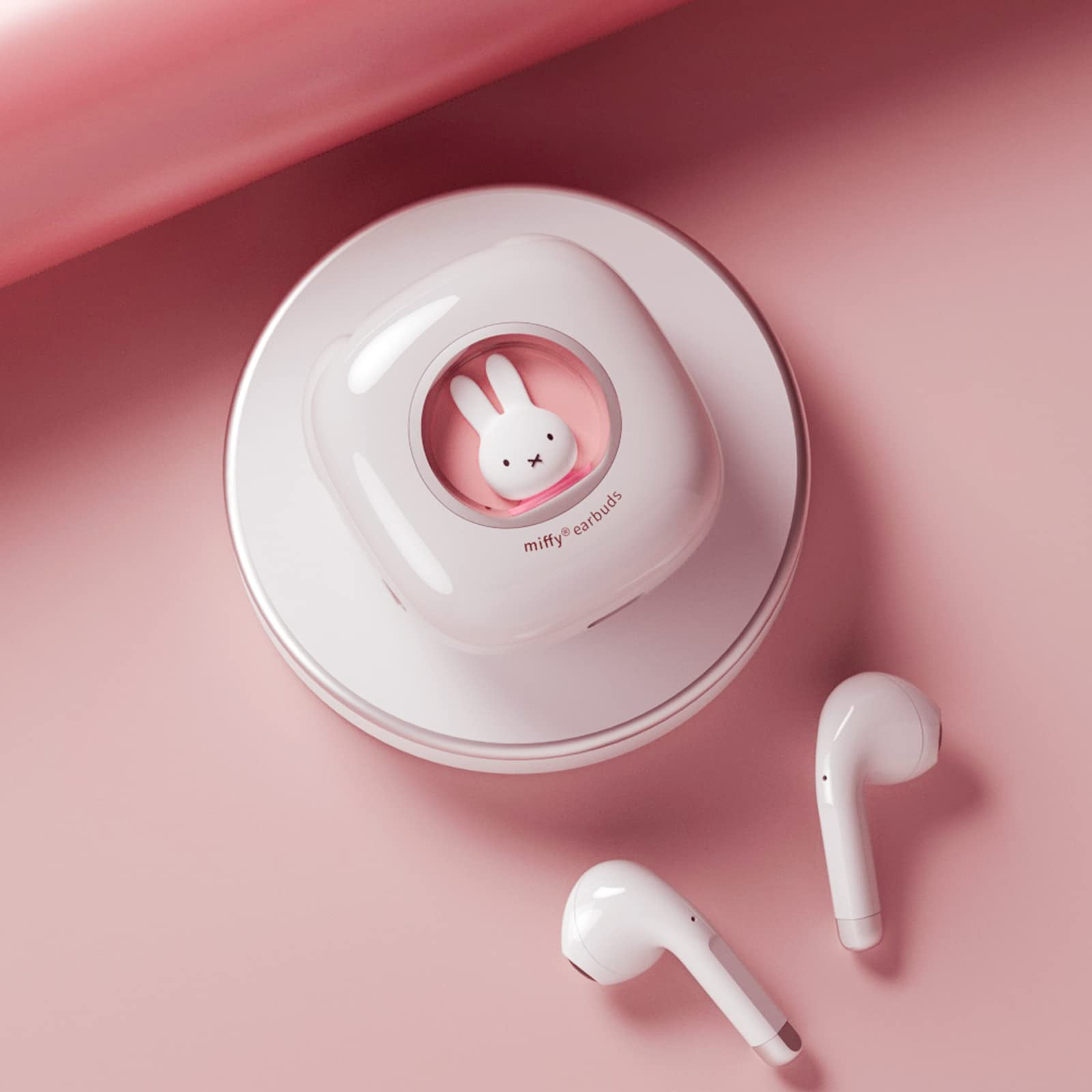 Miffy Bluetooth Wireless Earbuds Headset (Pink)IPX5 Waterproof Ear Buds Headphones