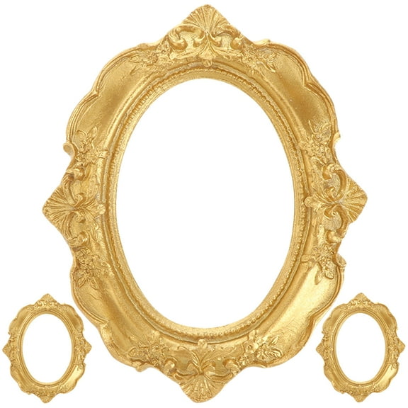 3 Pcs Mini Photo Frame Display Art Picture Frames Gold Decor Vintage Prop Wedding Antique
