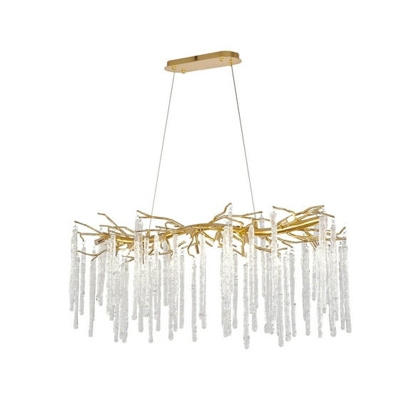 Bethel International Chandelier Gold  Aluminum & Glass