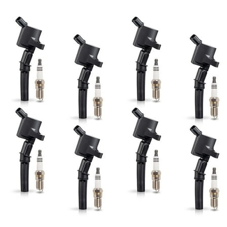 Set of 8 ISA Ignition Coils & 8 Spark Plugs Compatible with 1998 1999 2000 2001 2002 2003 2004 Ford Expedition 5.4L V8 Replacement for DG508 SP479