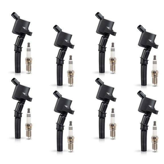 Set of 8 ISA Ignition Coils & 8 Spark Plugs Compatible with 1998 1999 2000 2001 2002 2003 2004 Ford Expedition 5.4L V8 Replacement for DG508 SP479