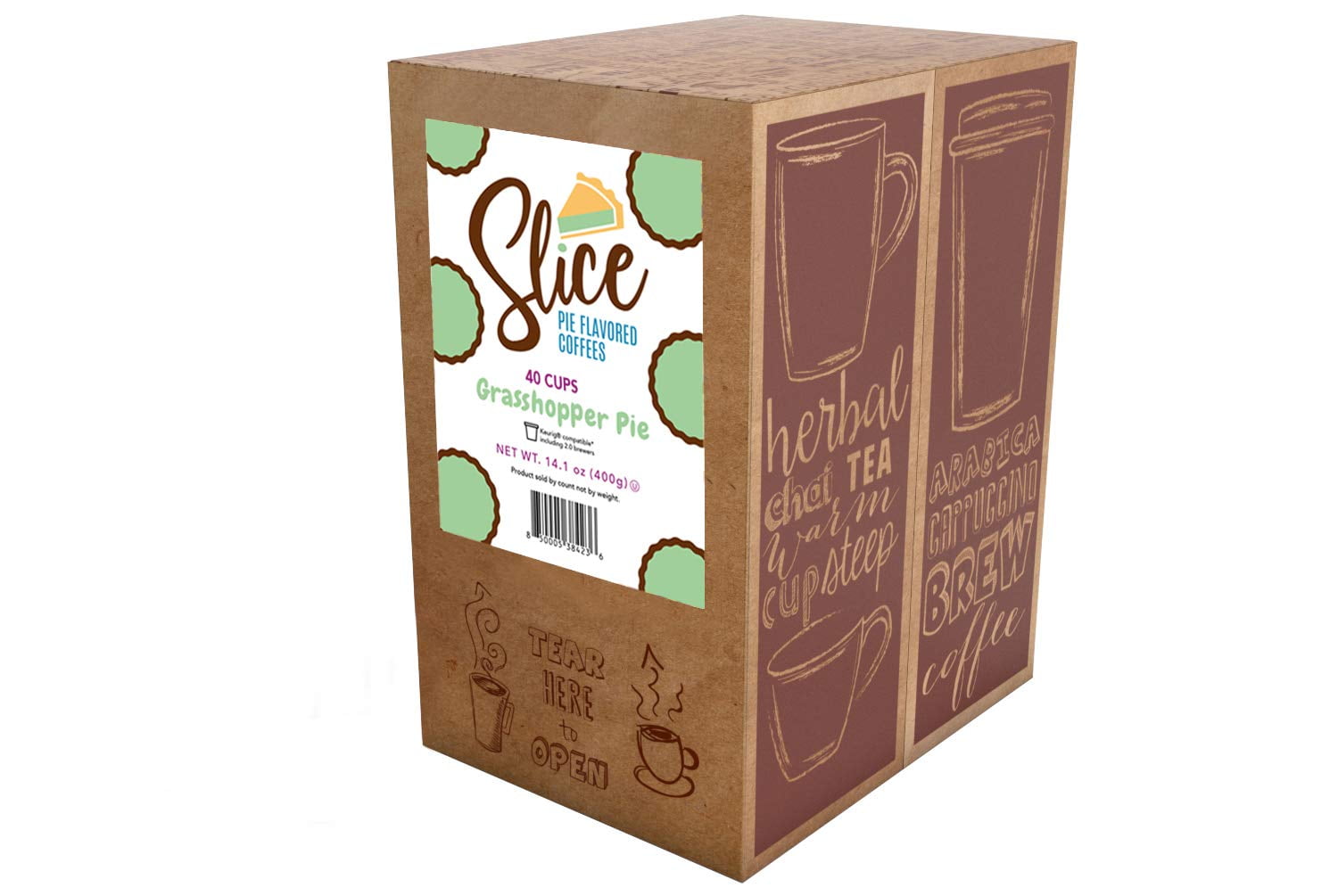 Slice Coffee Grasshopper Pie Flavored Coffee Pods for Keurig tea pods Brewers, 40 Count