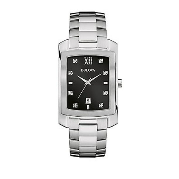 Bulova - Bulova Men's Diamond Rectangular Bracelet Watch - Walmart.com ...