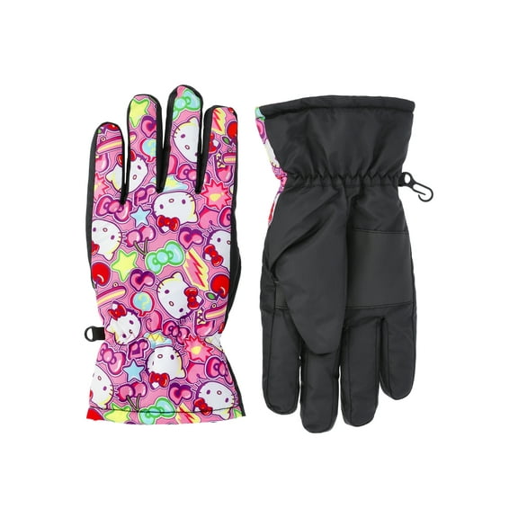 Hello Kitty Girls' Print Ski Gloves, Sizes S-XL