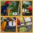 thumbnail image 3 of SHISUYAN 1Set Bird Feeder Silver Round Metal Bird Cup for Pet Birds Daily Use, 3 of 8
