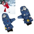 thumbnail image 1 of 2pcs Kids Snow Mittens,Waterproof Windproof Cute Pattern Toddler Winter Gloves for Outdoor Activities, 1 of 7