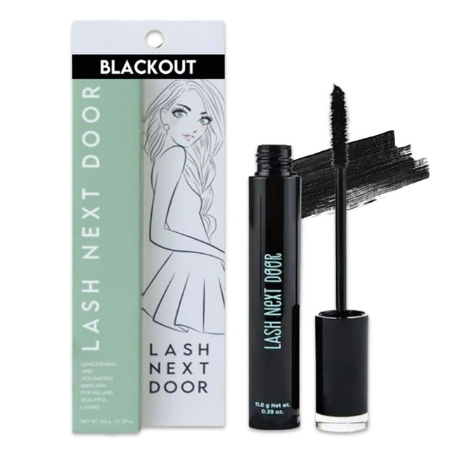 Máscara de pestañas Lash Next Door resistente al agua, negra, volumen y longitud - Máscara voluminizadora sin grumos para espesar y alargar las pestañas - Pestañas a prueba de manchas de Brooklyn & Ba