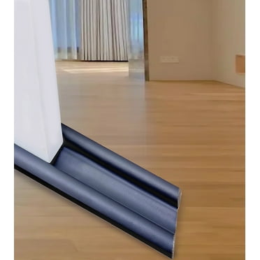 Black Door Draft Stopper, Under Door Noise Blocker, Sound Light Air Proof Sealer for Bottom of Door, Adjustable Soundproof Insulation Strip Door Sweep