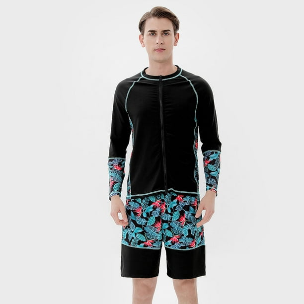 Simplmasygenix Men's Swim Trunks Quick Dry Clearance Men Fashion Plant Flowers Long Sleeve Sun