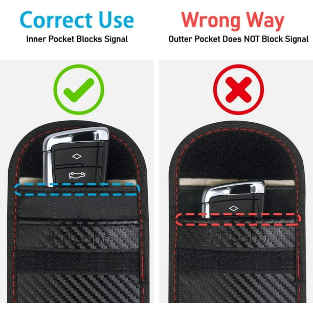 Todoxi 2 Pack Small Faraday Pouch For Car Keys Car Key Signal Blocking Bag Keyless Car Entry RFID Key Pouch Faraday Bag