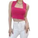 thumbnail image 1 of Lucakuins Chaleco de punto para mujer, sin mangas, cuello halter, s贸lido, ajustado, top corto de verano para fiesta de club, 1 of 4