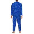 thumbnail image 7 of Salouo Blue Circles Mosaic Print Button-Front Long Sleeve Pajama Set for Men, Soft 2Pjs Men's Long Sleeve Sleepwear -Large, 7 of 7
