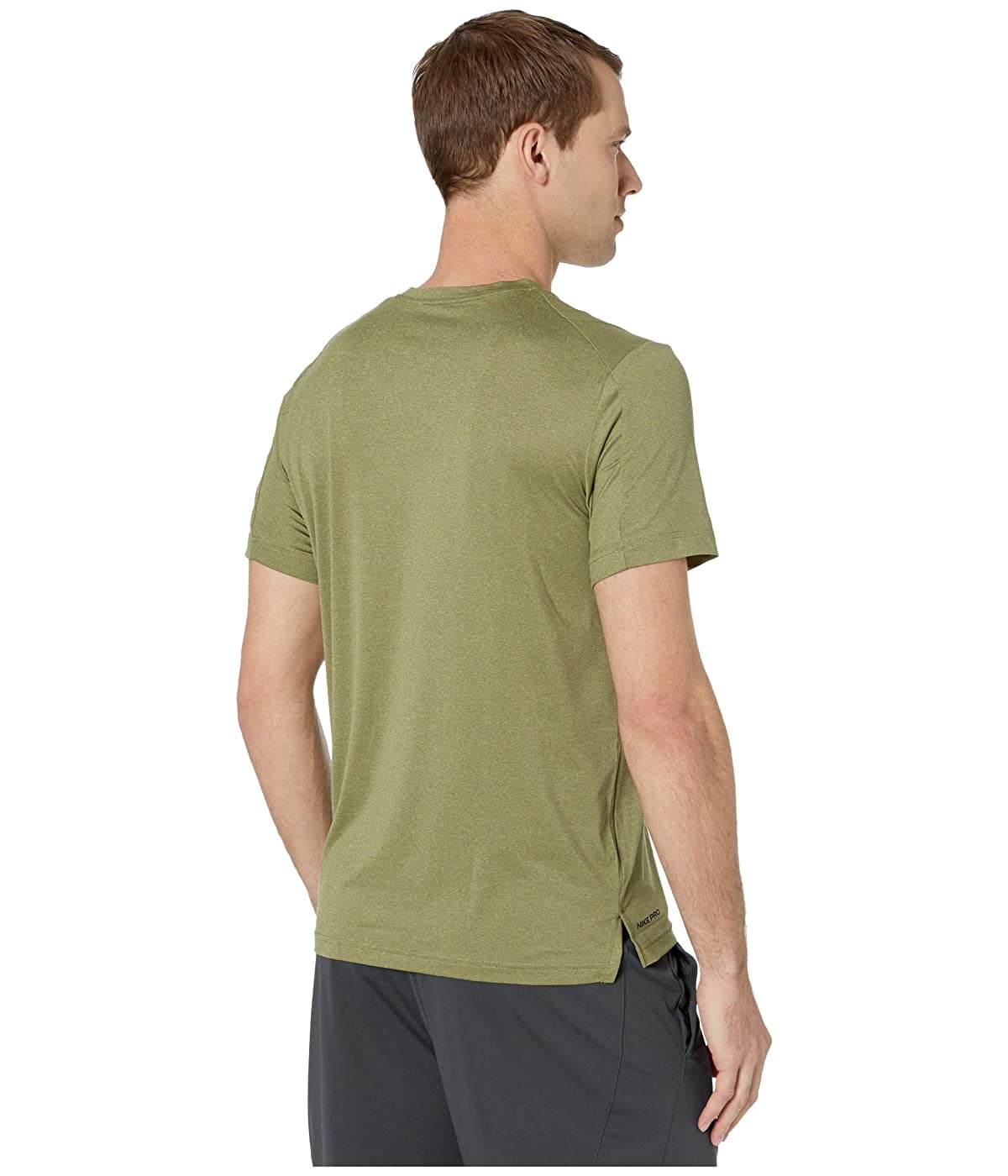 Nike Top Short Sleeve Hyper Dry Cargo Khaki/Thermal Green/Heather/Black