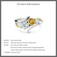 thumbnail image 5 of Gem Stone King 925 Silver and 10K Yellow Gold Ring Round Yellow Citrine and Moissanite (1.25 Cttw, Size 5), 5 of 5