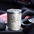 thumbnail image 4 of 30oz Light Christmas Snowflake Pattern Tumblers Stainless Steel Tumbler with Lid and Straw,Vacuum Insulated Double Wall Travel Tumbler Cups Mug with Cleaning Brush for Coffee,Tea, 4 of 7