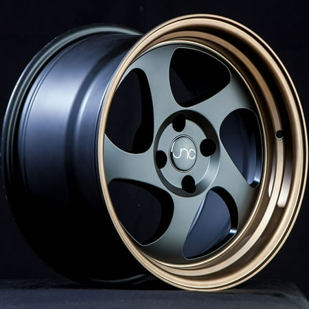 For 17x8 inch (1 Single Wheel Only) JNC Wheels - 17" JNC034 Matte Black Bronze Lip Rim - 5x114.3 JNC Wheels-18515637254