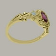 thumbnail image 4 of LBG British Made 14k Yellow Gold Natural Pink Tourmaline & Opal Womens Statement Ring - 33 size options - Size 10.5, 4 of 8