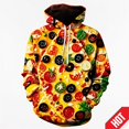thumbnail image 3 of Sudadera con capucha con estampado 3D de pizza de pepperoni, sudadera con capucha de comida hipster, ropa de calle informal, divertida, ropa unisex para hombres y mujeres, sudaderas con capucha de nue, 3 of 5