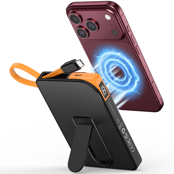 Magnetic Wireless Portable Charger, 10000mAh Power Bank 22.5W Fast Charging Battery Pack Compatible with iPhone 18/17/16/15/14/13 Pro Series, Black