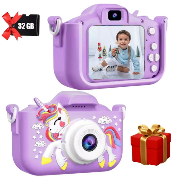 MAKATA Kids' Digital Camera (PURPLE) 48MP with HD Video Recording Games and MP3 Music, Fun Toy Camera for Children Under 13 Years Old, Birthday Christmas for Boys and Girls