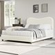 thumbnail image 1 of Senfot bouclé tamaño completo-size marco de cama con forrado cabecero soft low profile sturdy platform rounded corners design heavy duty de madera slats noise-free no necesita colchón base, 1 of 7