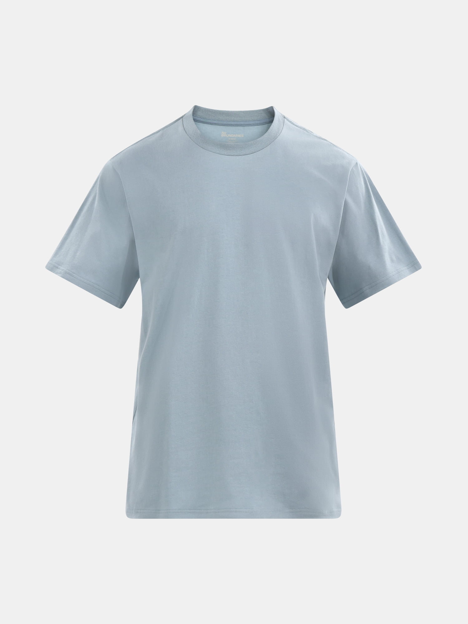 No Boundaries Flat Grey Basic Crewneck Undershirts with Short Sleeves, 2-Pack, Men's