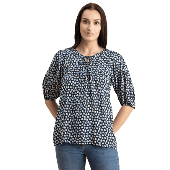 Moomaya Womens Oversize Viscose Tunic Top, Lantern Sleeves Summer Top