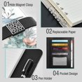 thumbnail image 4 of Leather Notebook with Pen Holder Writing Notepad Includes 100 Pages Lined Journal Snowman with Flowers Bird, 4 of 6