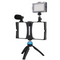 thumbnail image 2 of PULUZ Mobile Phone Photography Live Broadcast Cage Kit with Fill Light Microphone Tripod, 2 of 8