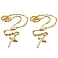thumbnail image 1 of 2X Acero Inoxidable Colgante Collar Oro Jesus Cristo Crucifijo Cruzar Rosario Retro 23 Pulgada Cadena Hombre,Mujer, 1 of 5